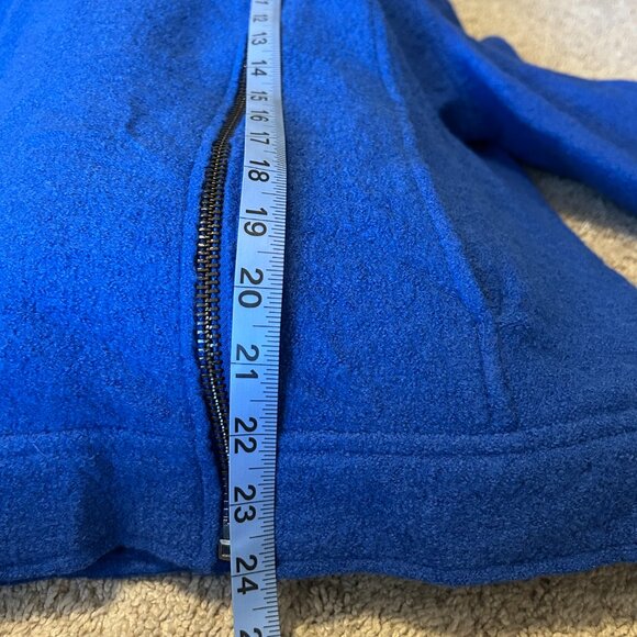 Tahari Wool Asymmetrical Jacket Collar Zippers Long Sleeves, Royal Blue Size M - Picture 9 of 12